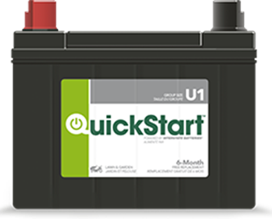 Batterie QuickStart pour équipement de pelouse et jardin